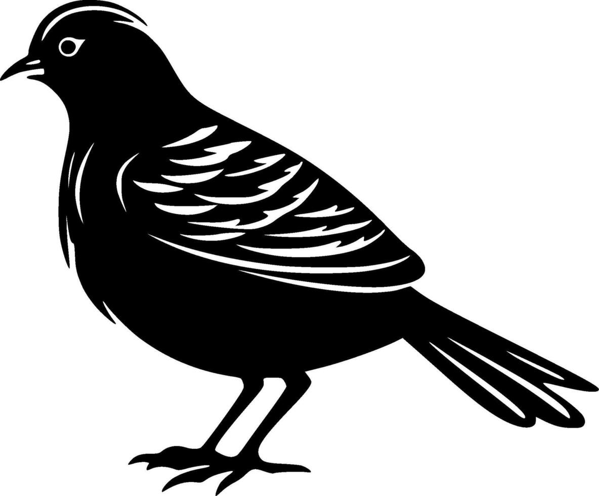 Pigeon, Minimalist and Simple Silhouette - illustration vector