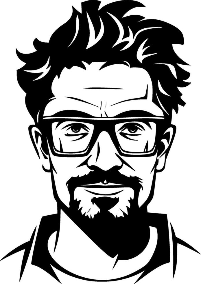 Teacher, Black and White illustration vector