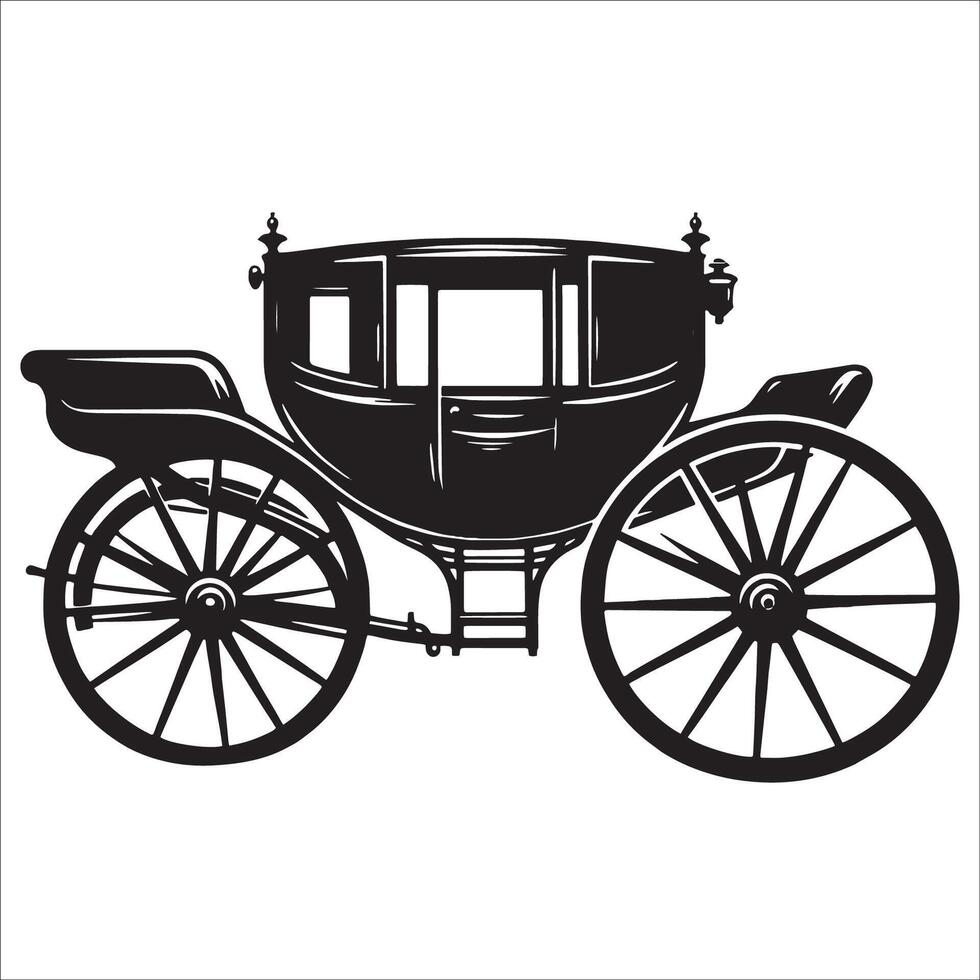 Four wheeled Carriage illustration vector