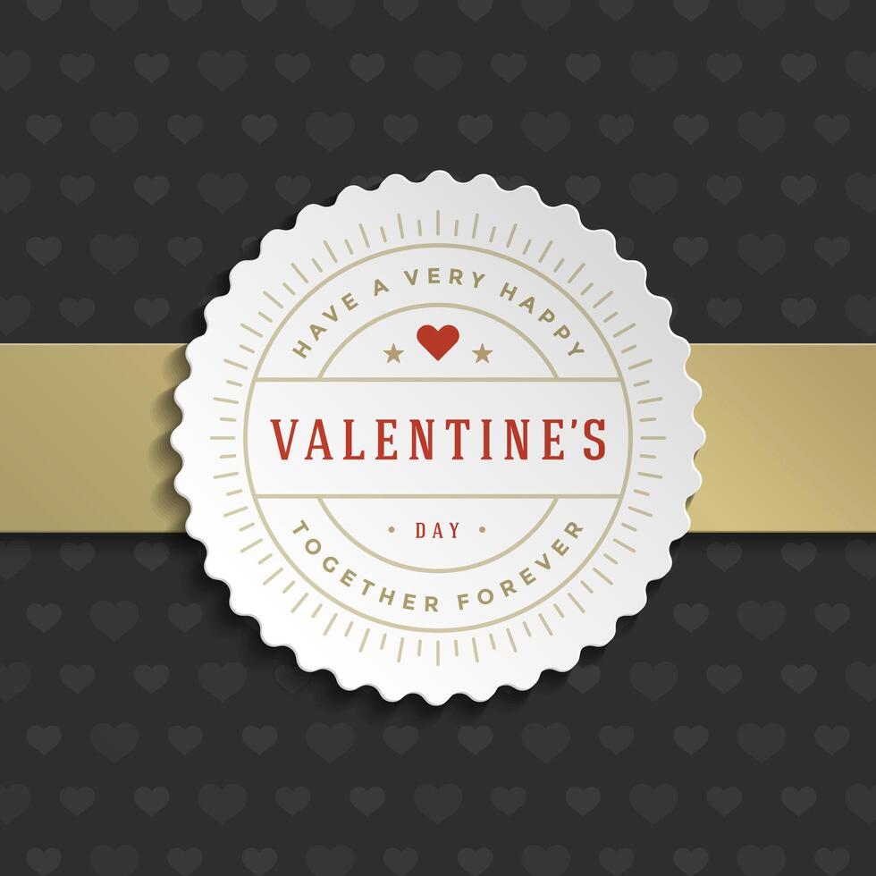 Valentines Day greeting card or poster illustration vector