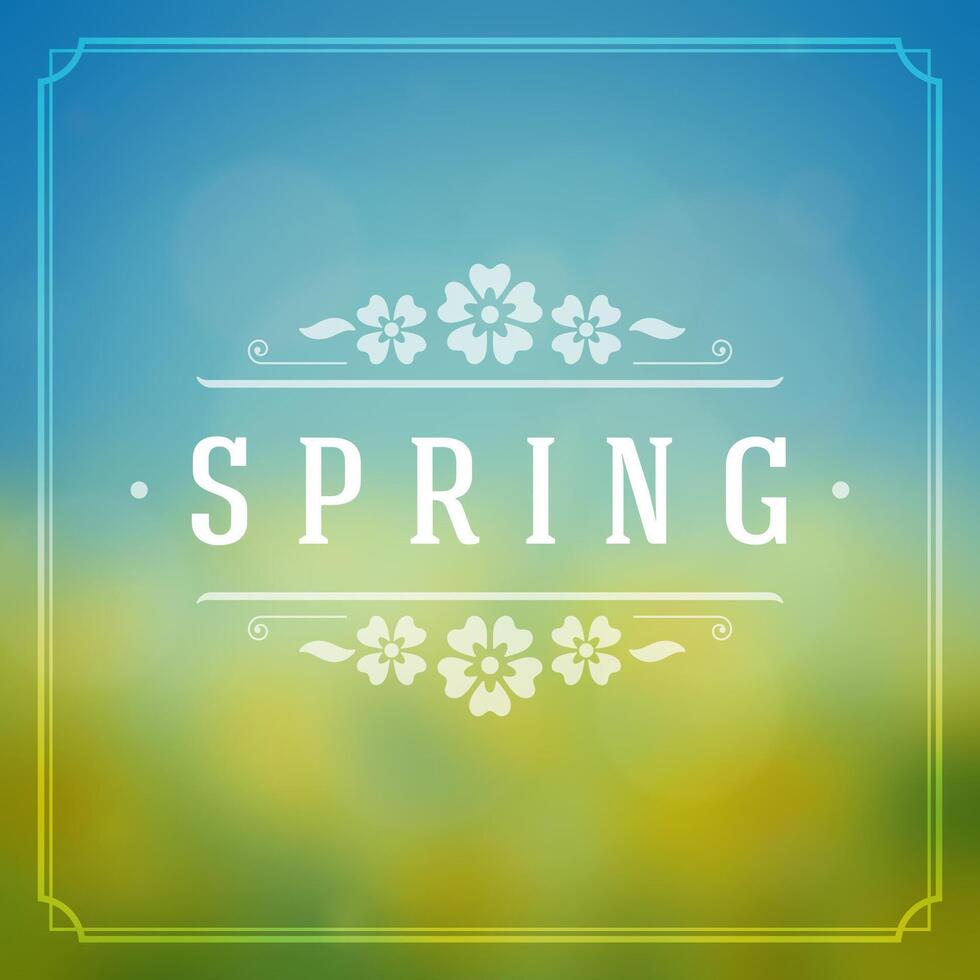 Spring Typographic Greeting Card or Poster Design. vector