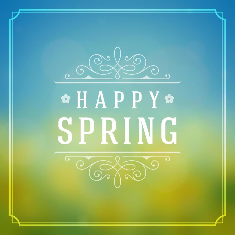 Spring Typographic Poster or Greeting Card Design. vector