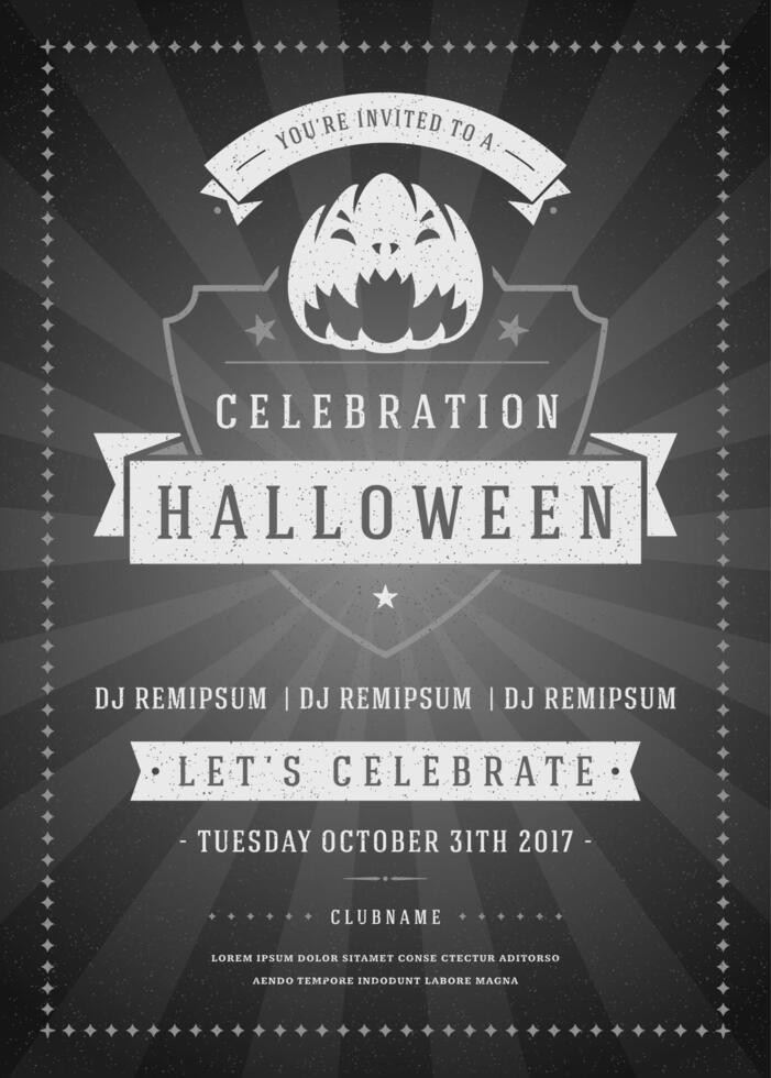 Halloween celebration night party poster or flyer design vector