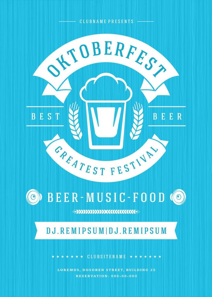 Oktoberfest Celebration Poster With Date and Invitation vector