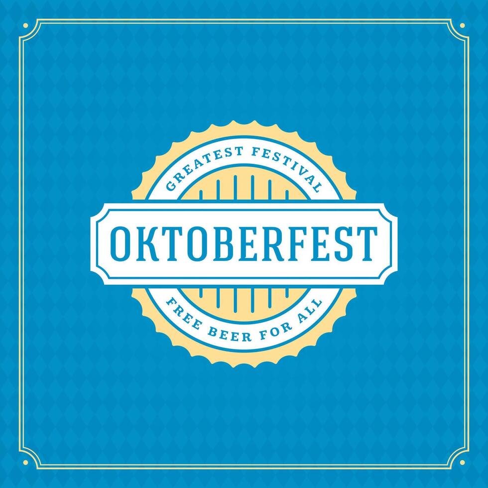 Oktoberfest Celebration With Traditional Beer Emblem vector