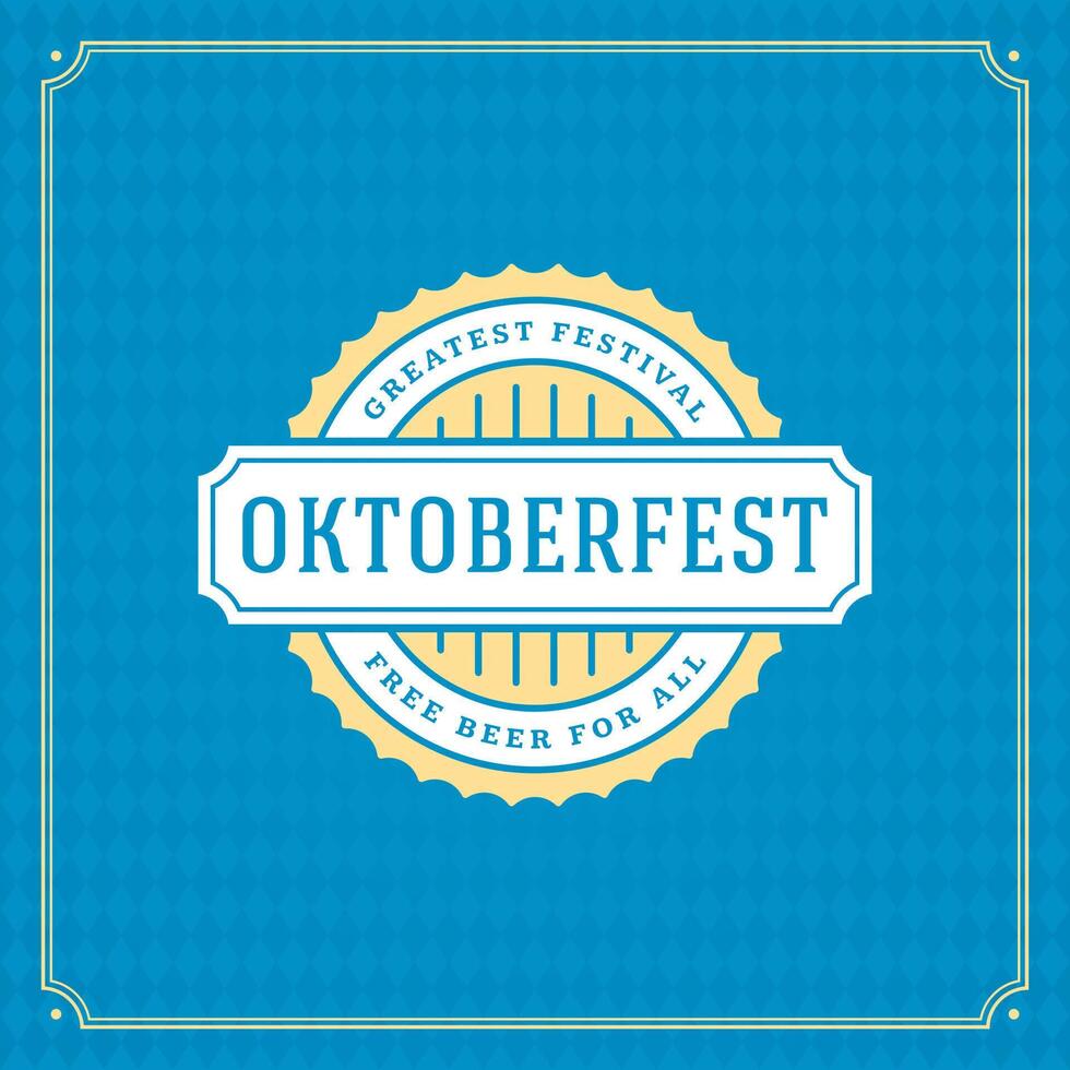 Oktoberfest celebracion con tradicional cerveza emblema vector