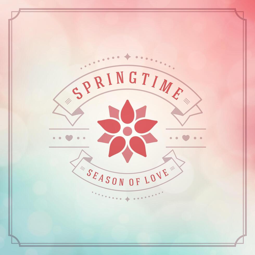 Spring Typographic Poster or Greeting Card Design. vector