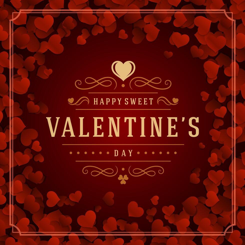 Valentine's Day greeting card or poster illustration vector