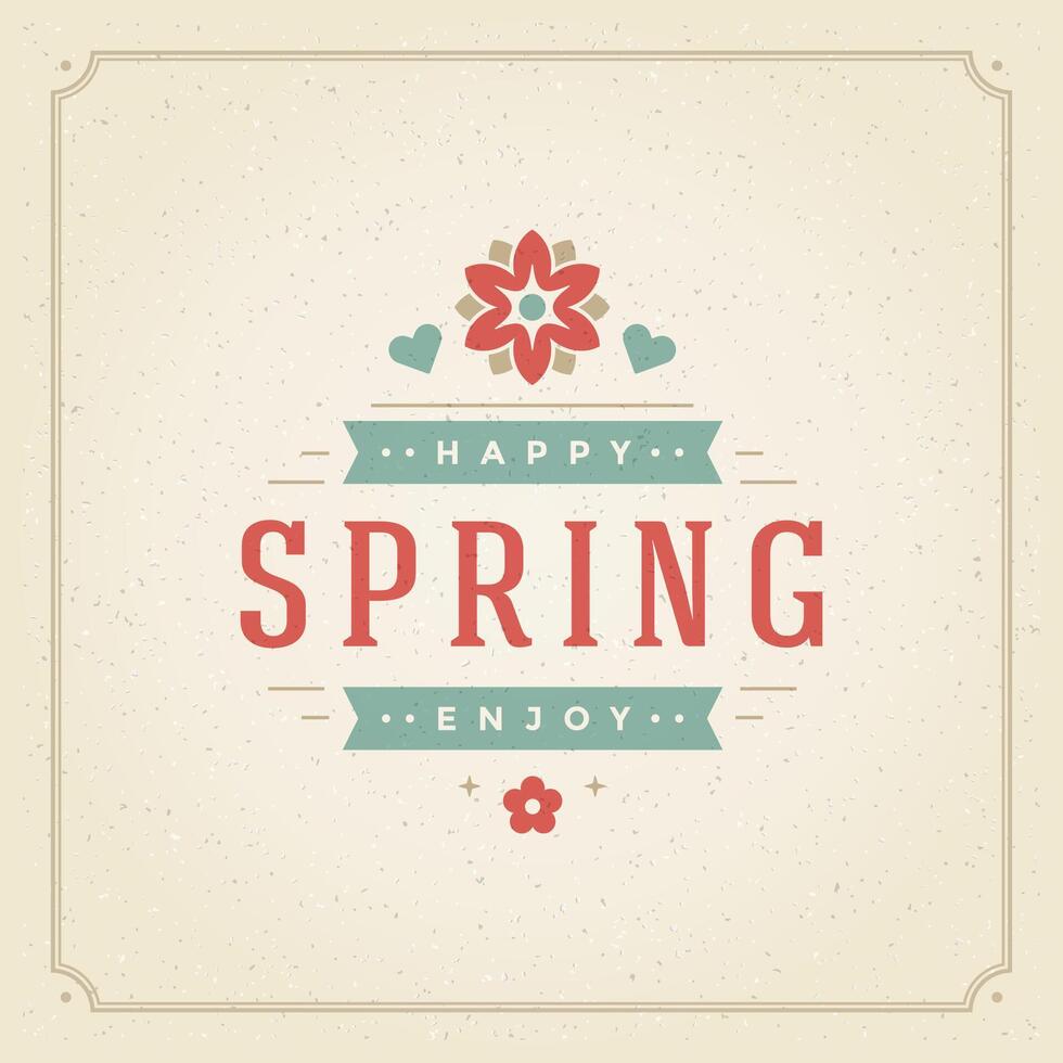 Spring Typographic Poster or Greeting Card Design. vector