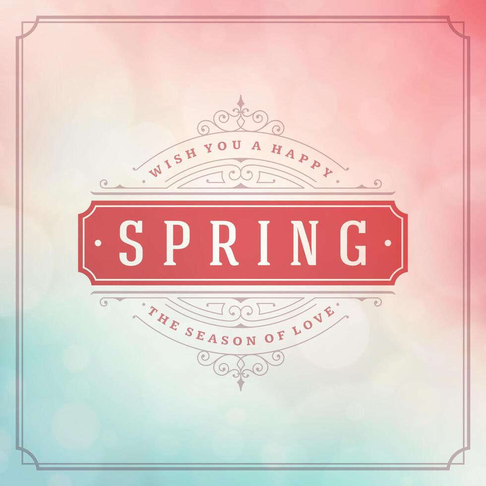 Spring Typographic Greeting Card or Poster Design. vector