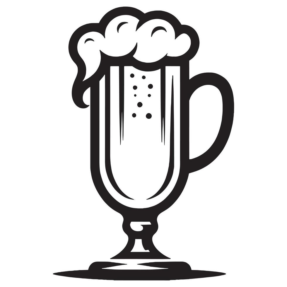 Beer Stange mug line art on a white background vector