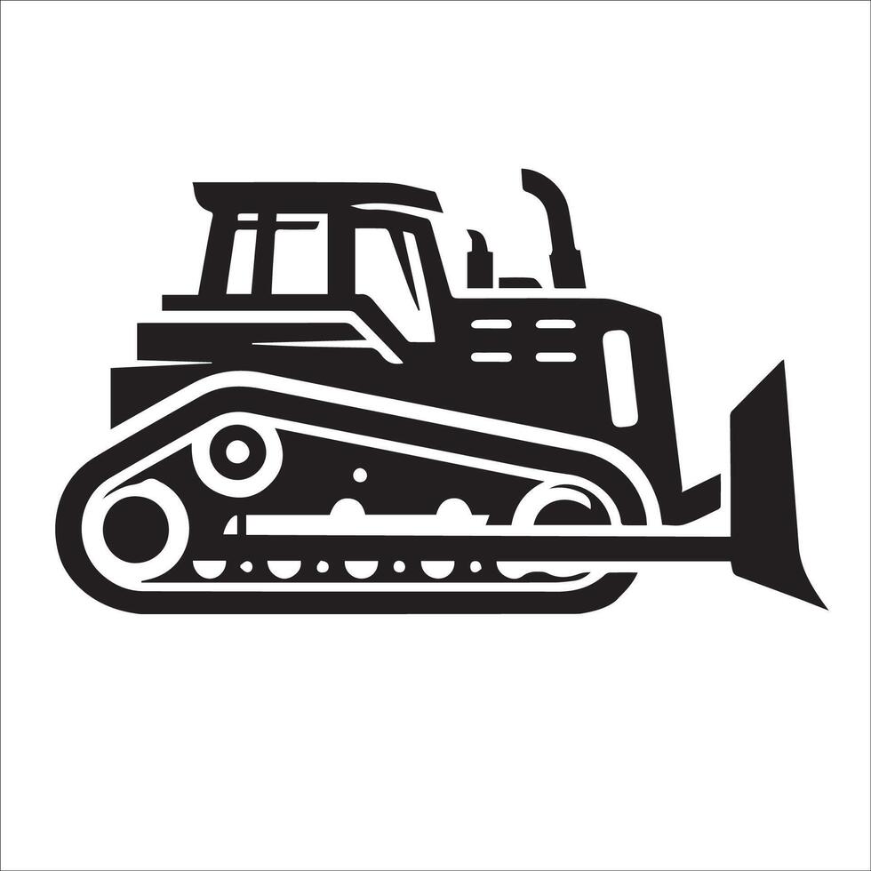 Backhoe silhouette illustration on a white background vector