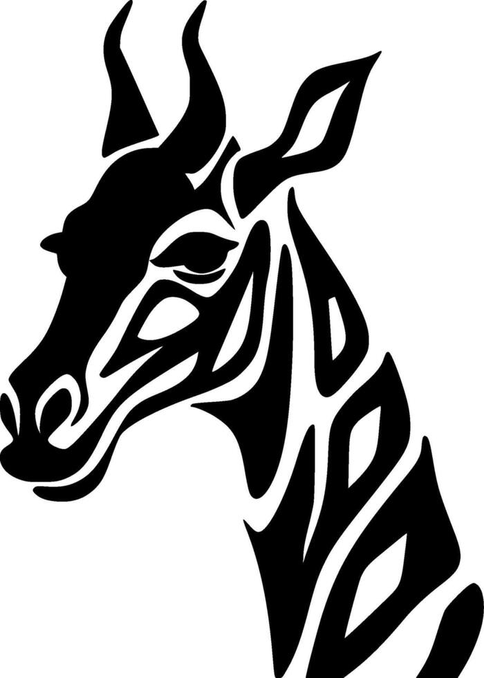 Giraffe, Black and White illustration vector