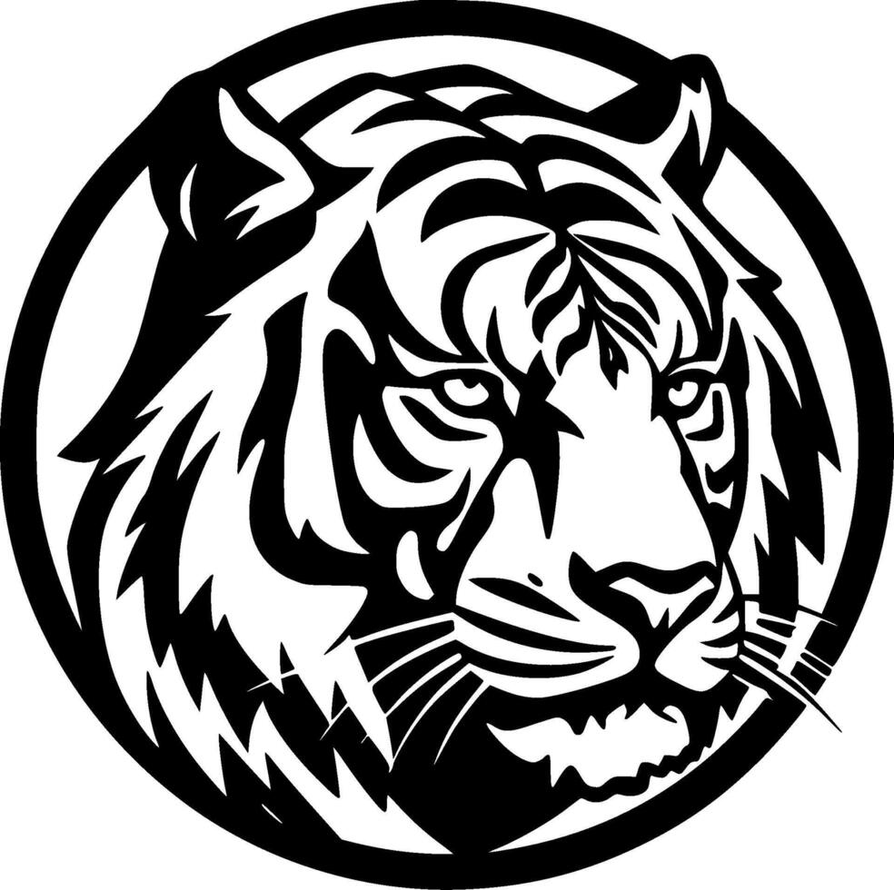 Tiger, Minimalist and Simple Silhouette - illustration vector