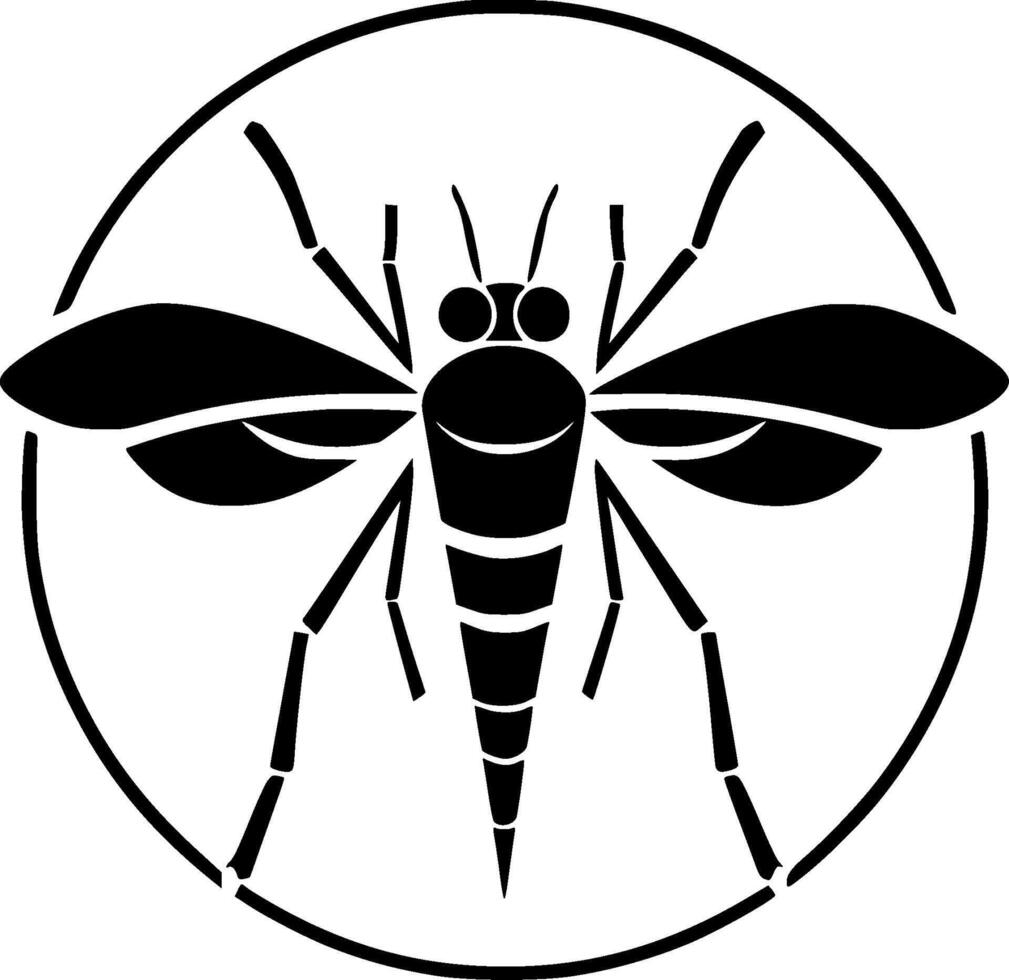 mosquito, negro y blanco ilustración vector