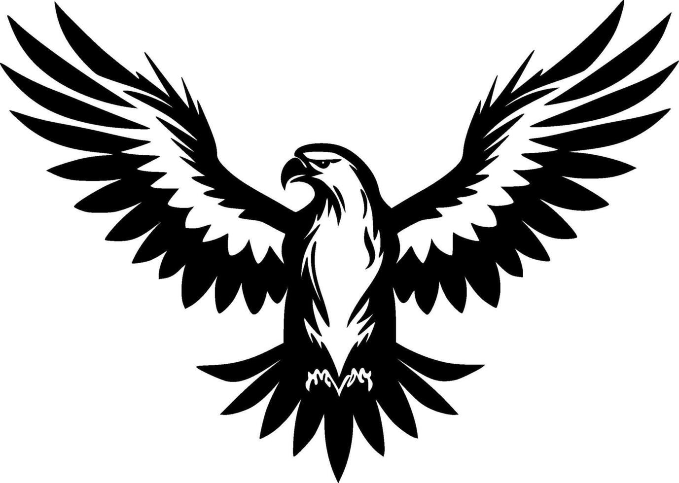 Eagle, Black and White illustration vector