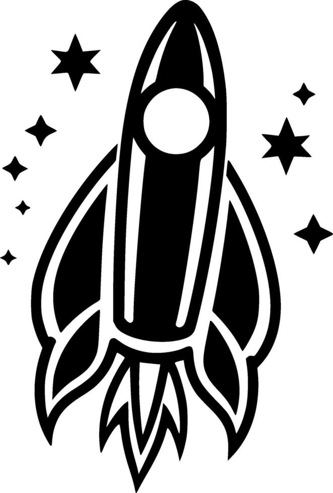 Rocket, Minimalist and Simple Silhouette - illustration vector