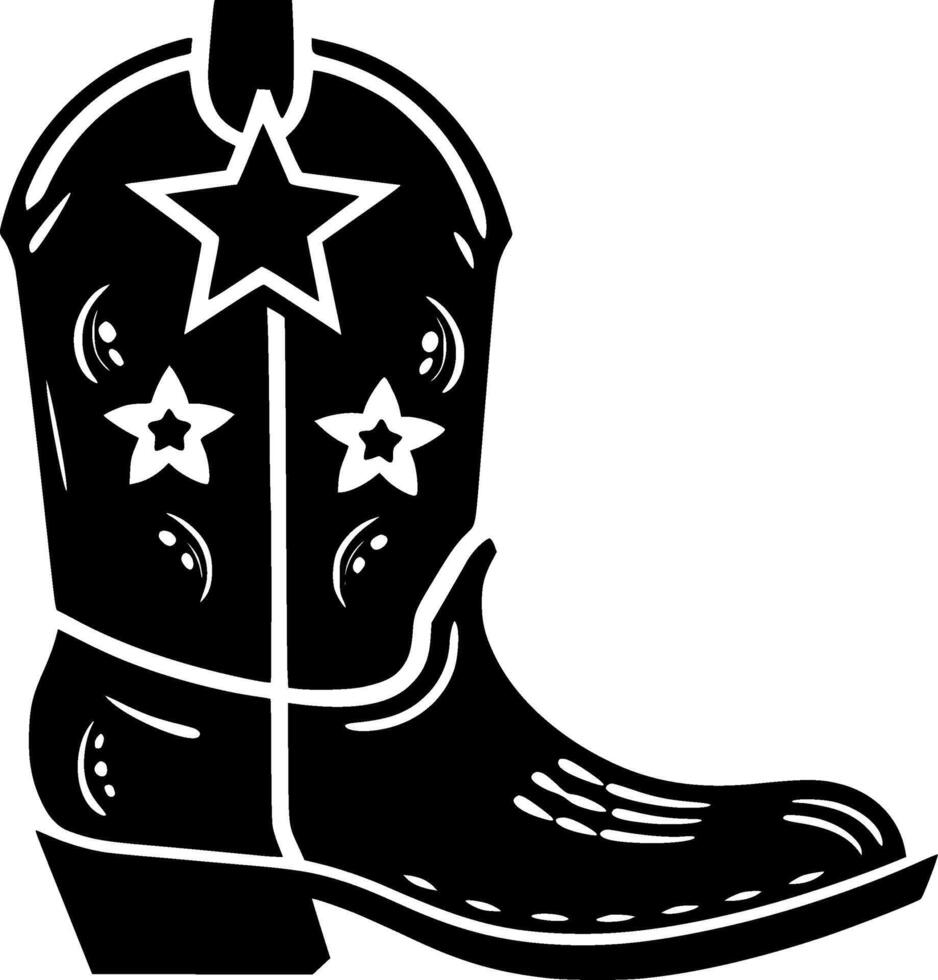 Cowboy Boot, Minimalist and Simple Silhouette - illustration vector