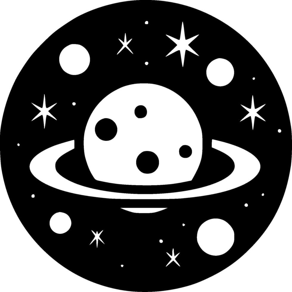 galaxia - negro y blanco aislado icono - ilustración vector