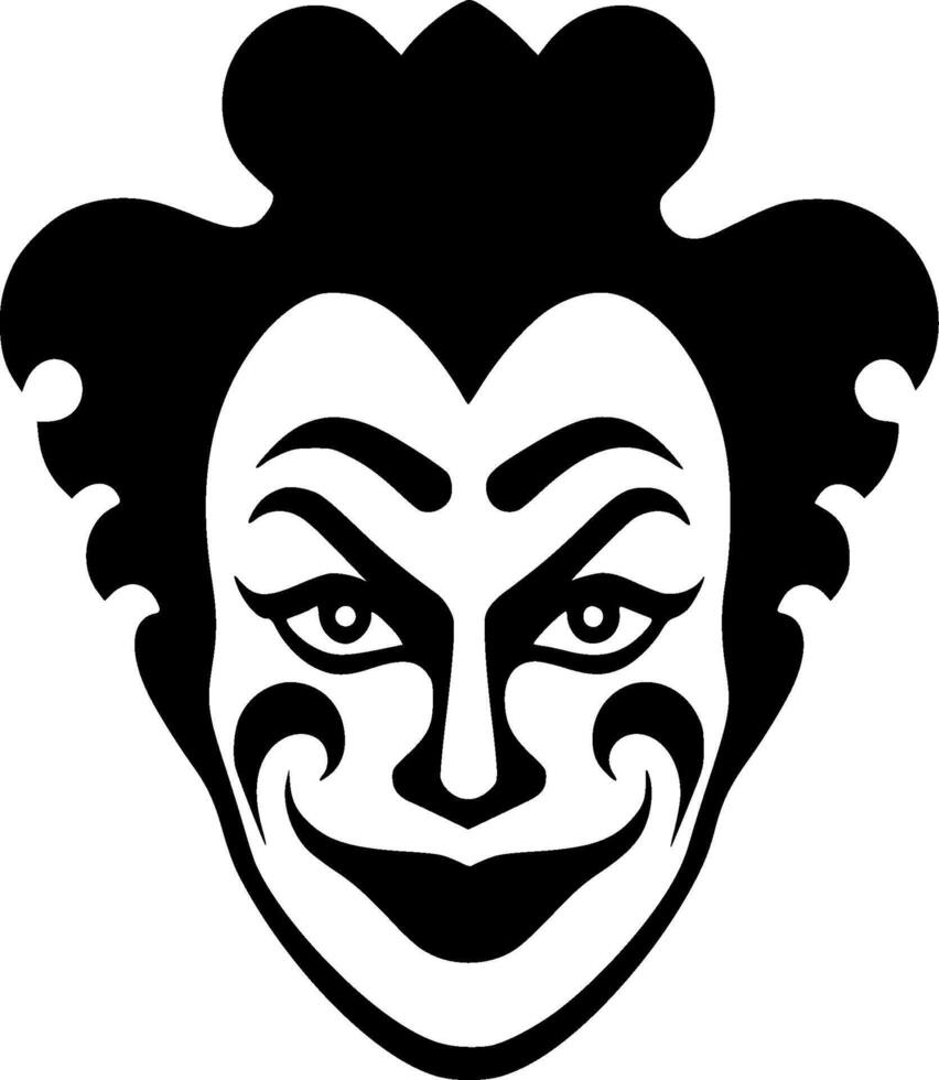 payaso - negro y blanco aislado icono - ilustración vector