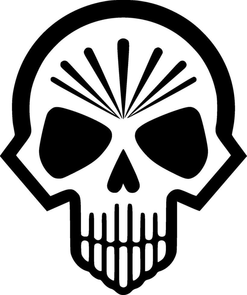 Skull - Black and White Isolated Icon - illustration vector