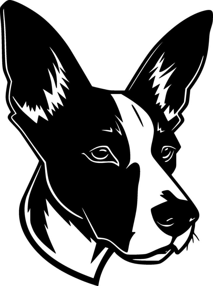 Basenji, Black and White illustration vector