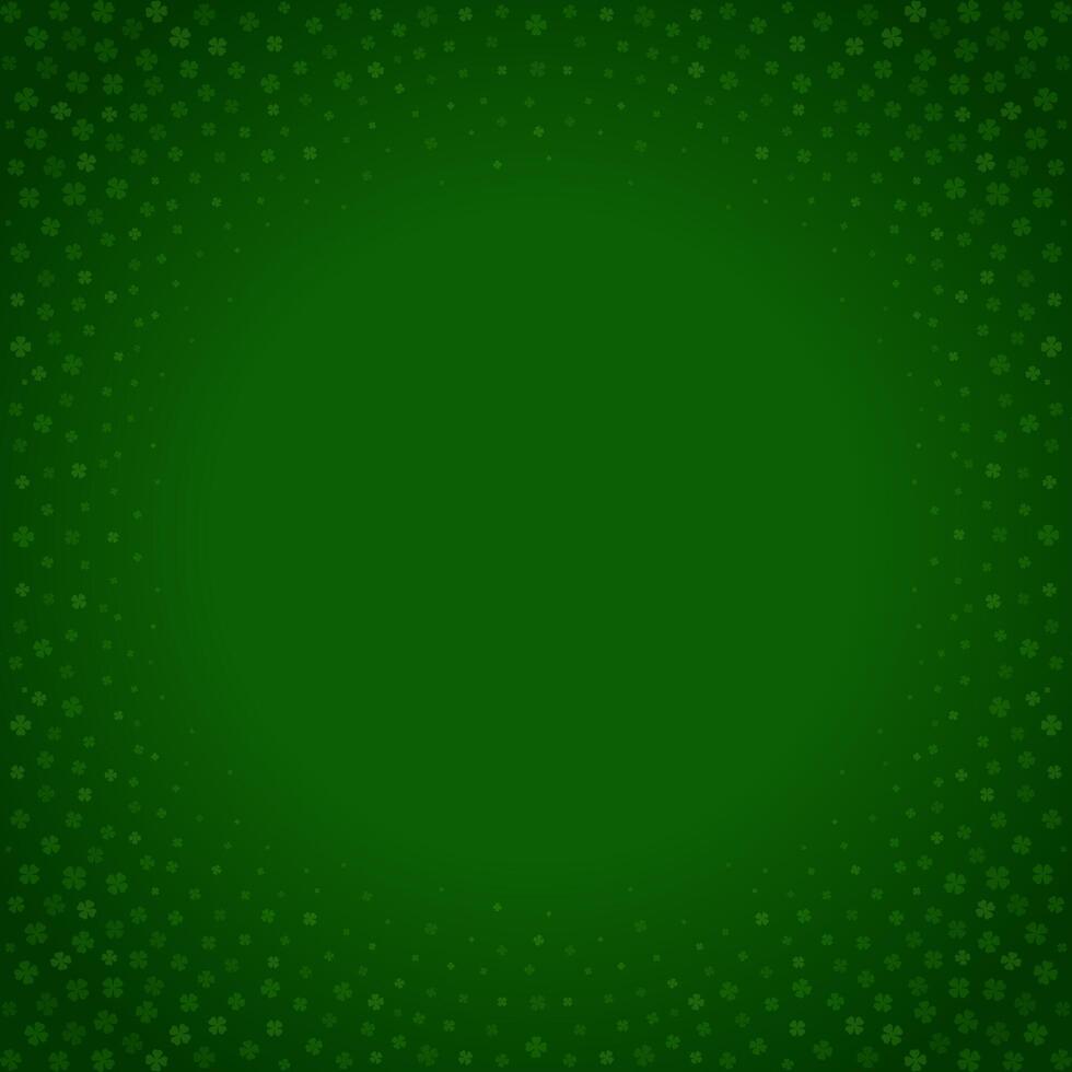 St Patrick's Day Irish flying green clover lucky petals circle frame background template vector