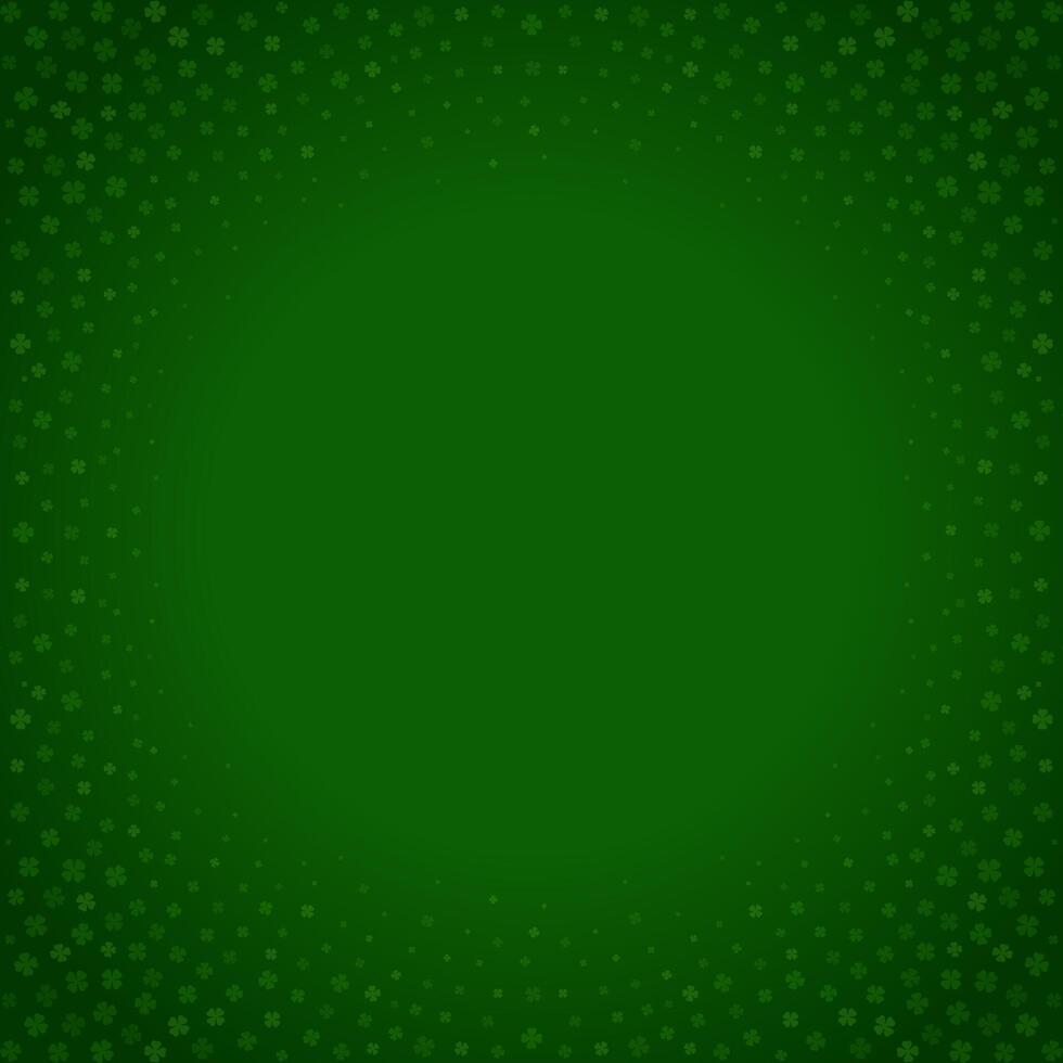 St Patrick's Day Irish flying green clover lucky petals circle frame background template vector