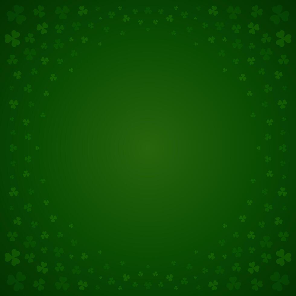 Saint Patrick's Day shamrock green clover Irish lucky background circle frame template vector