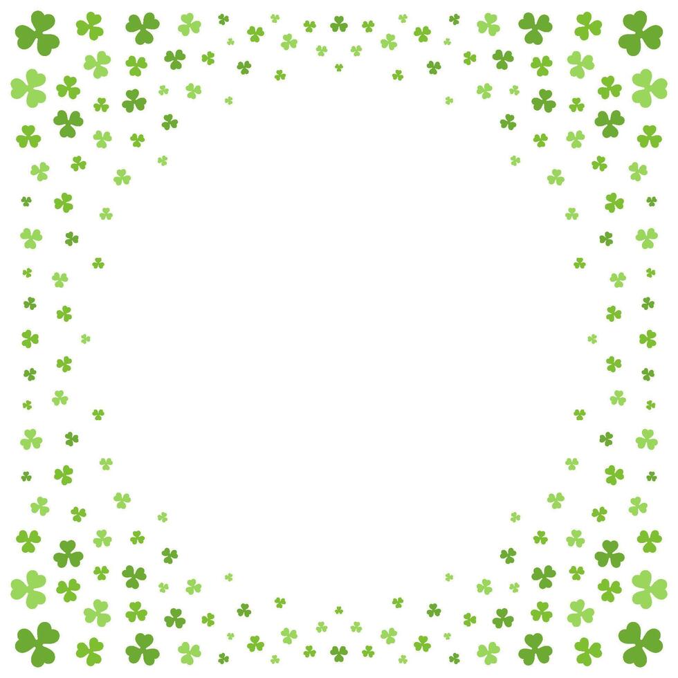 Saint Patrick's Day lucky Irish shamrock circle frame background template design illustration vector