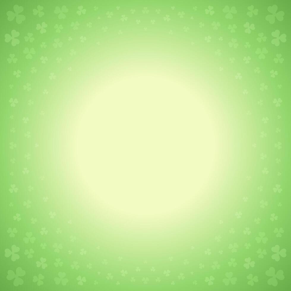 St Patrick's Day shamrock petals green gradient round border background template vector