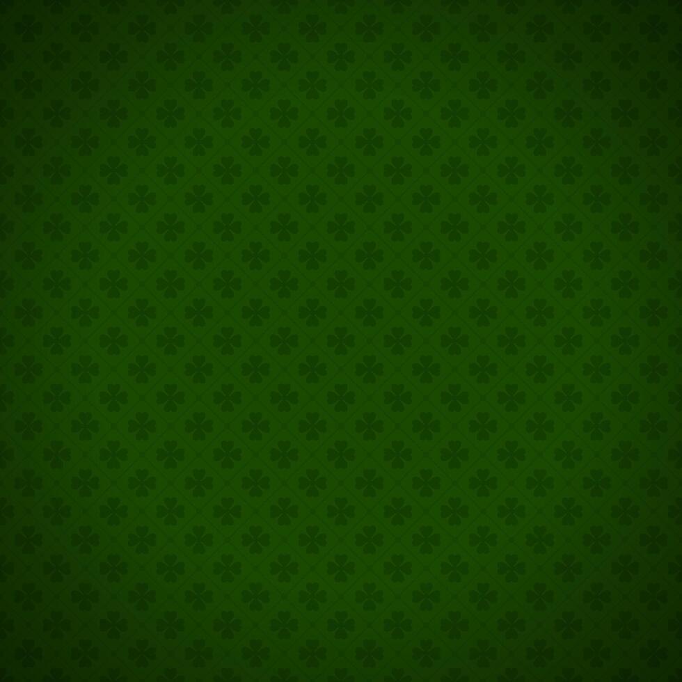 St Patrick's Day Irish lucky clover dark green rhombus tile gradient background illustration vector