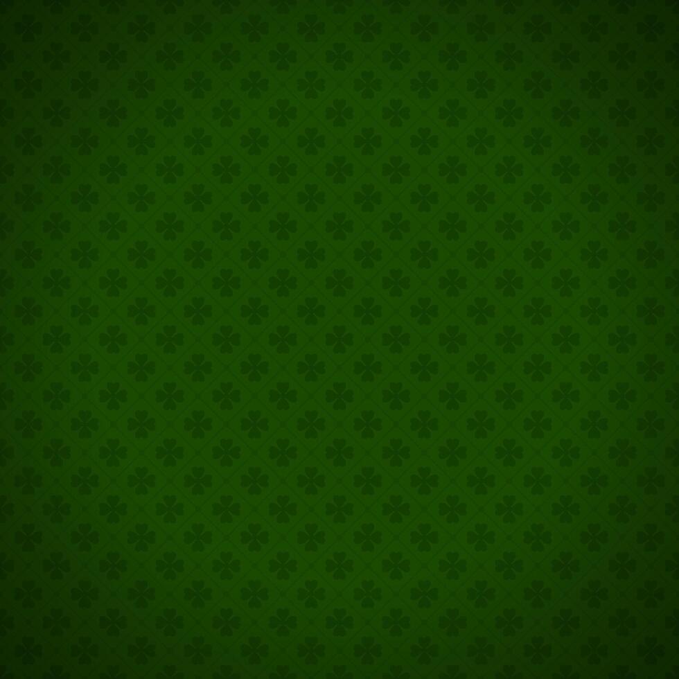 St Patrick's Day Irish lucky clover dark green rhombus tile gradient background illustration vector