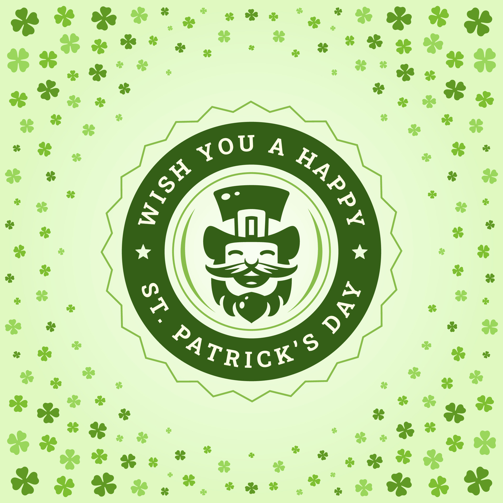 St Patrick's Day Irish clover happy holiday greeting social media post