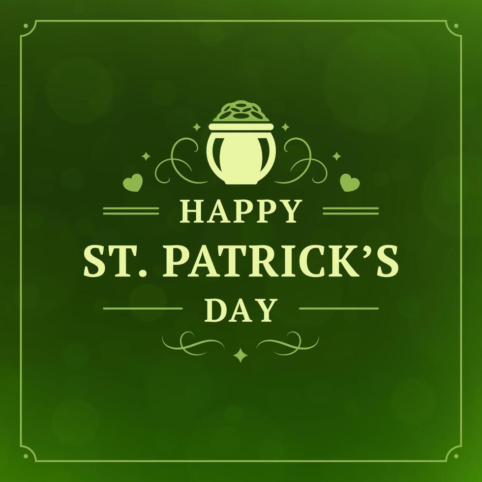 Saint Patrick's Day lucky financial prosperity greeting social media post template vintage vector