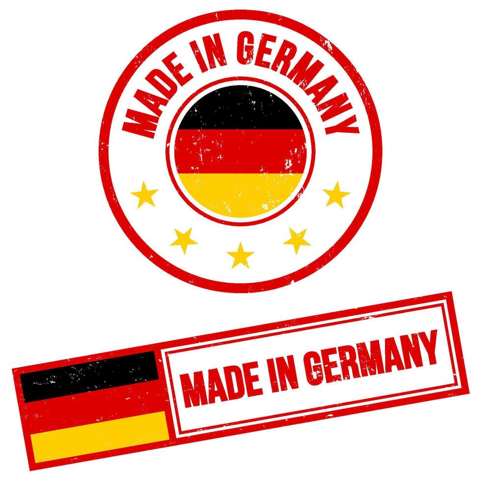 hecho en Alemania sello firmar grunge estilo vector