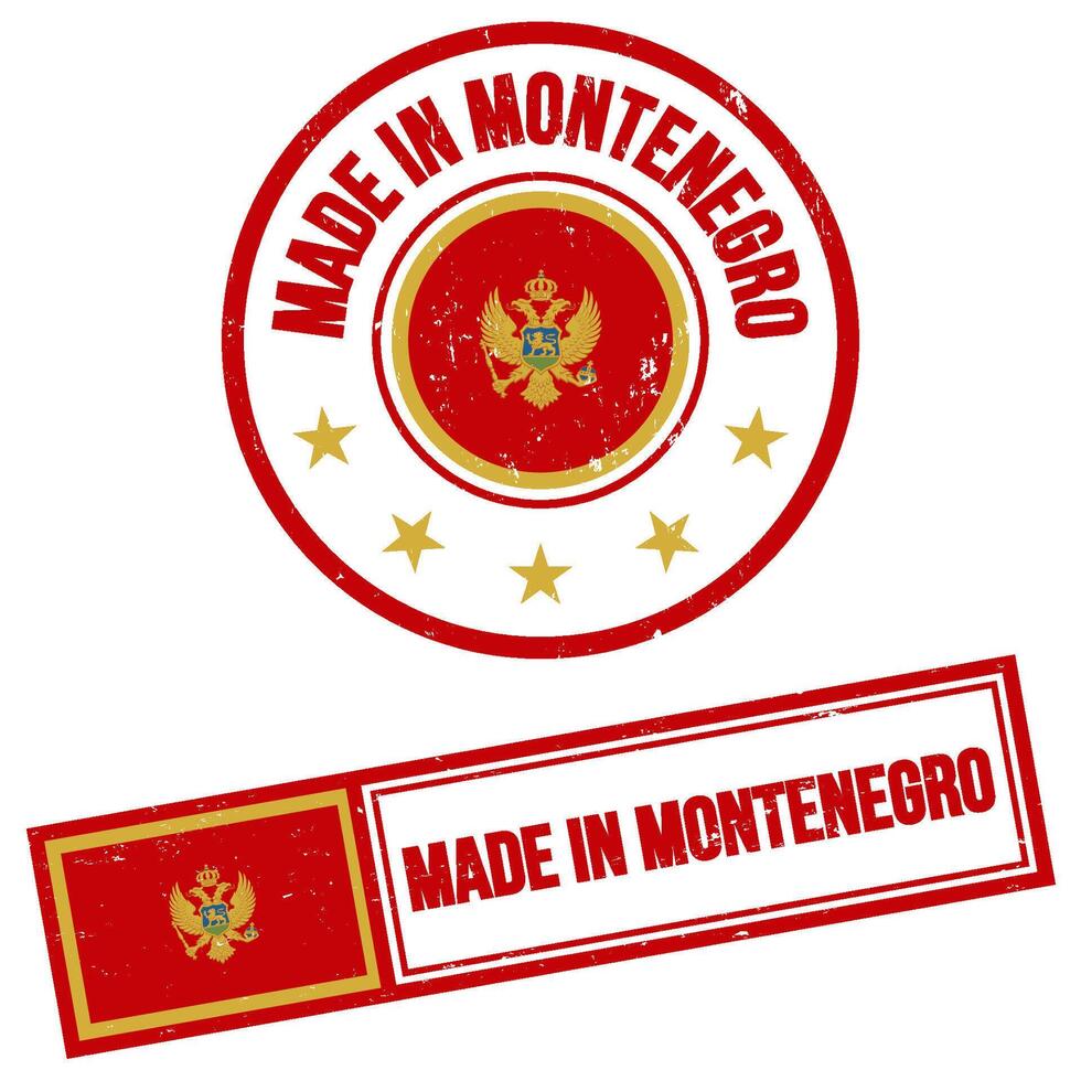 hecho en montenegro sello firmar grunge estilo vector