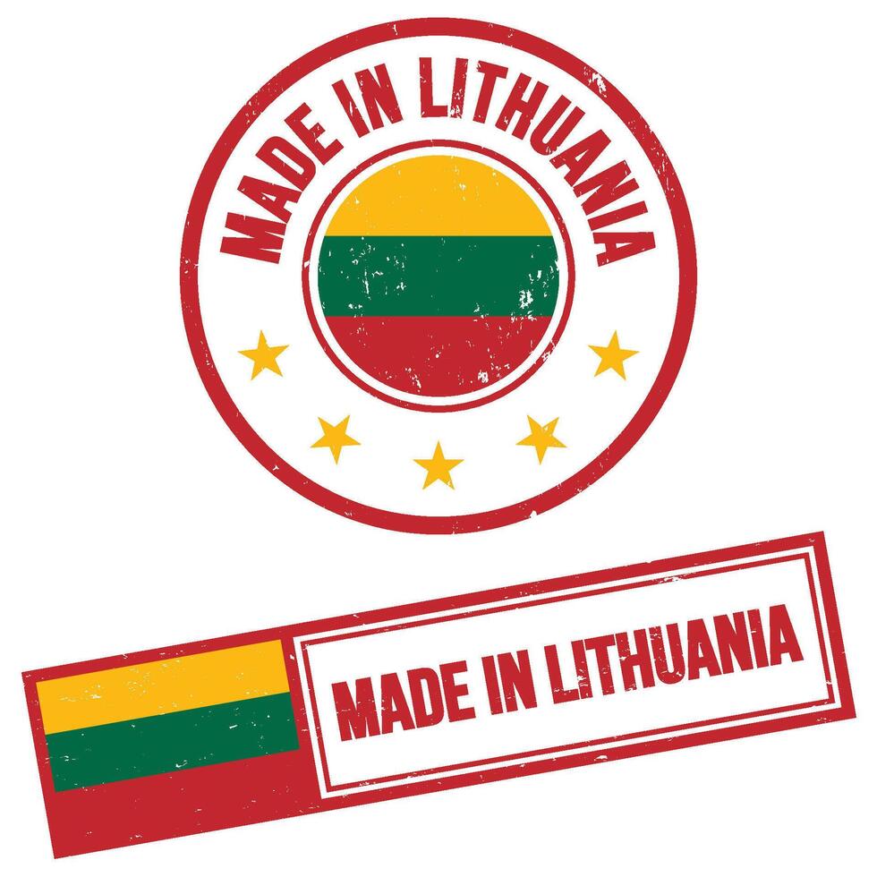 Made in Lithuania Stamp Sign Grunge Style vector