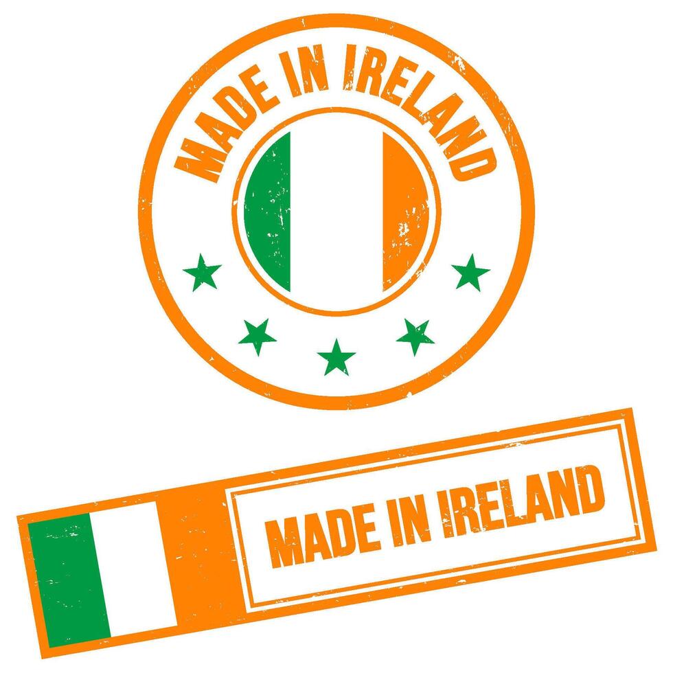 hecho en Irlanda sello firmar grunge estilo vector