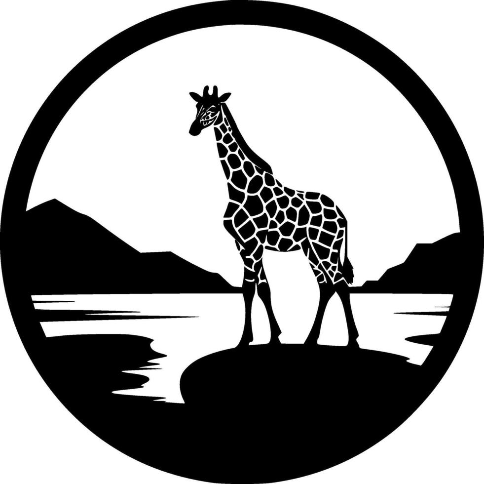 safari, negro y blanco ilustración vector