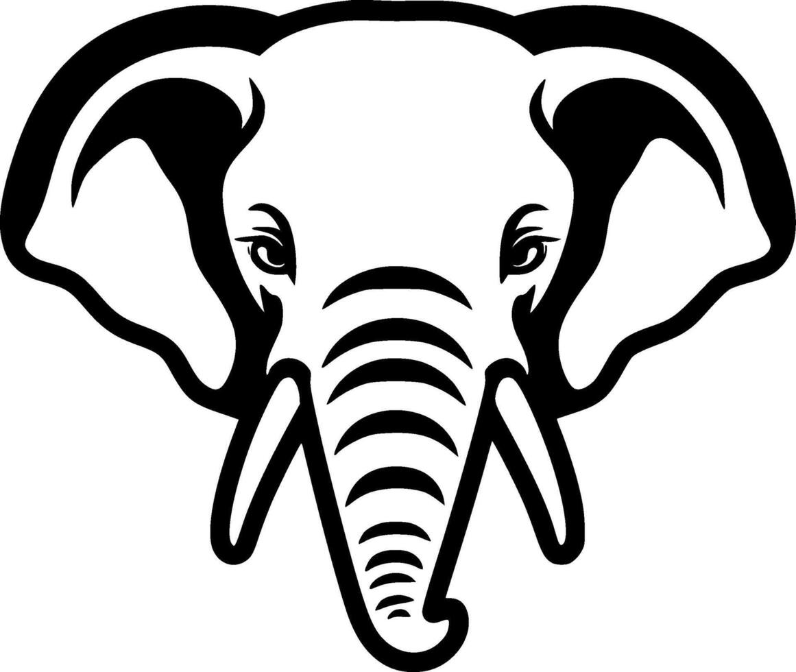 Elephant - Black and White Isolated Icon - illustration vector