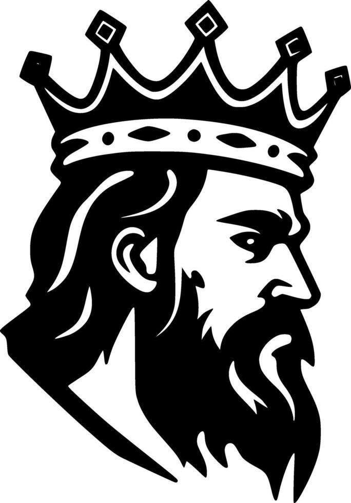 King - Black and White Isolated Icon - illustration vector