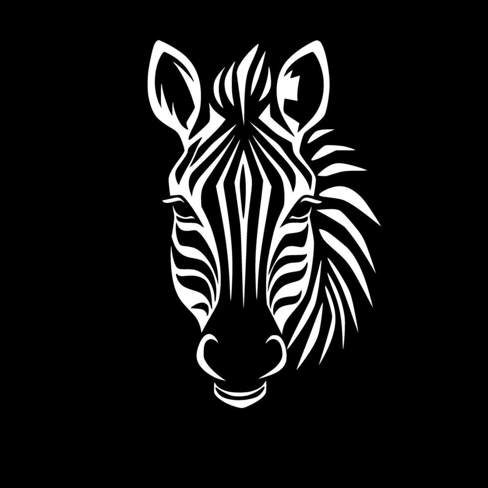 Zebra - Black and White Isolated Icon - illustration vector