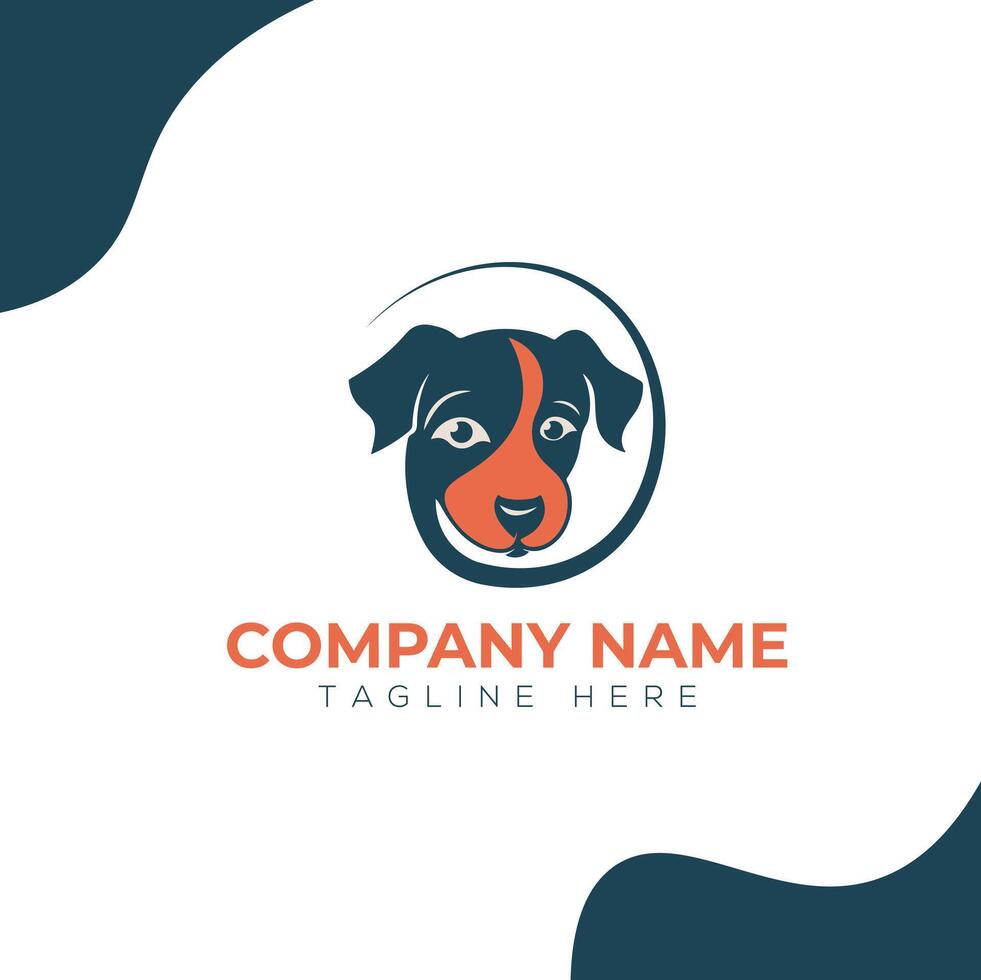 Dog minimalist modern illustration logo design vector