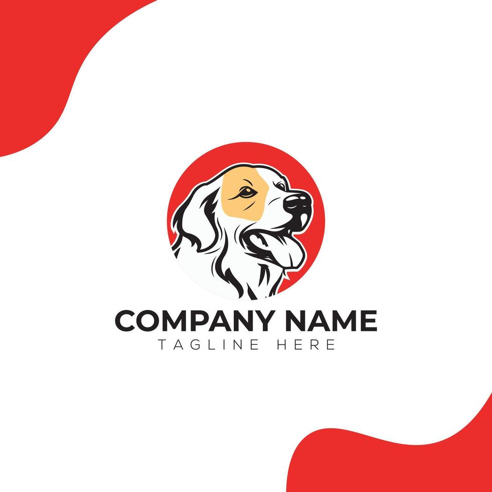 Dog minimalist modern illustration logo design vector