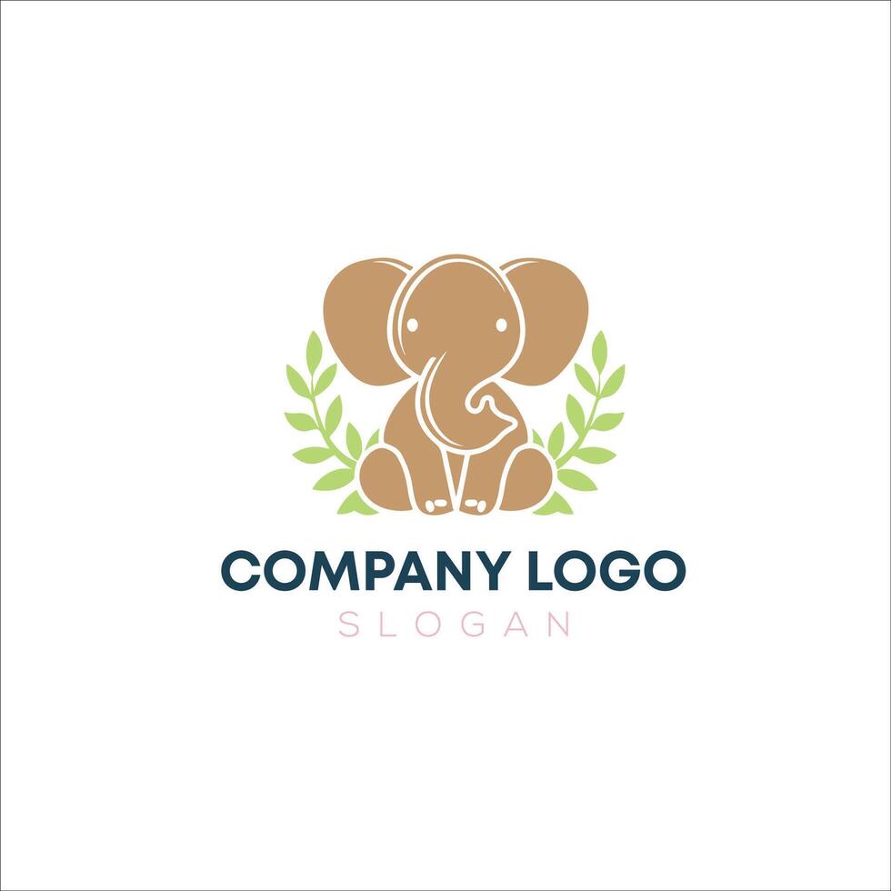 elefante minimalista moderno ilustración logo diseño vector