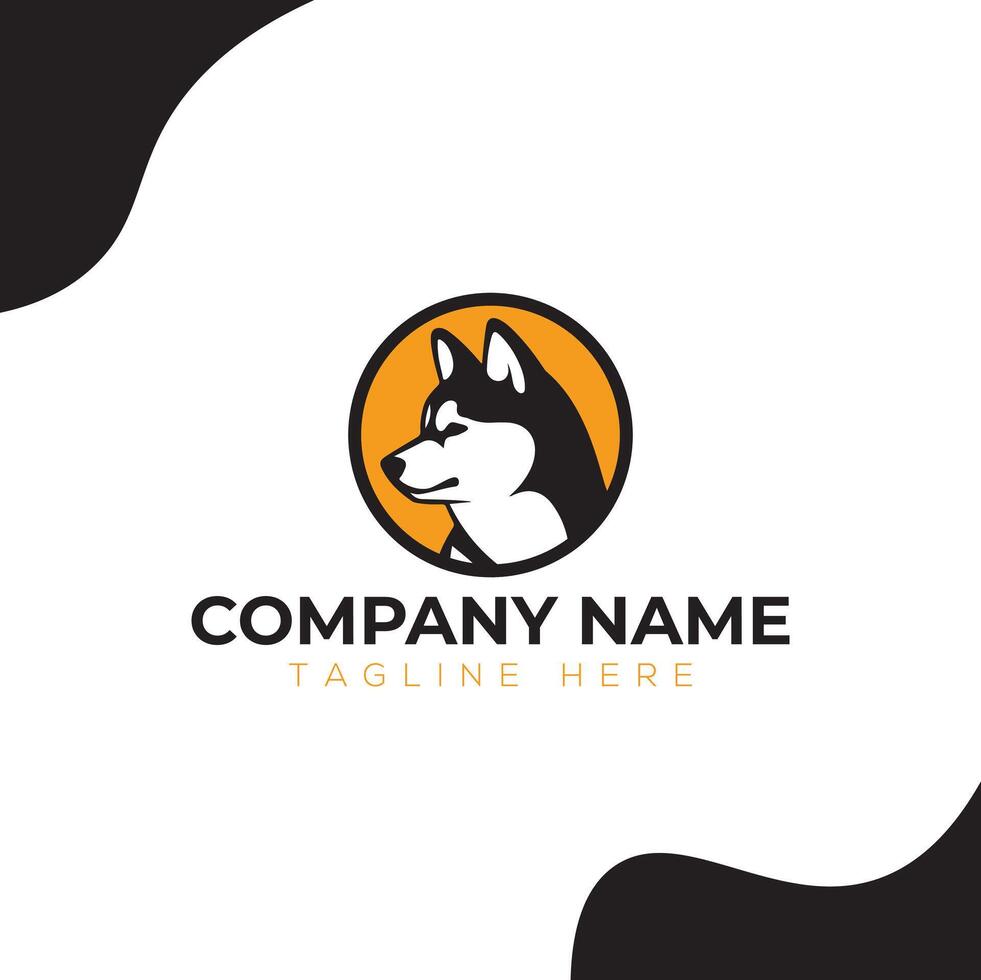 Dog minimalist modern illustration logo design vector