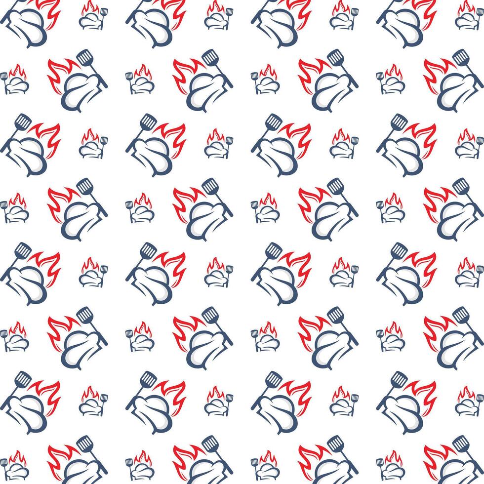 Chef hat smooth trendy multicolor repeating pattern illustration background design vector