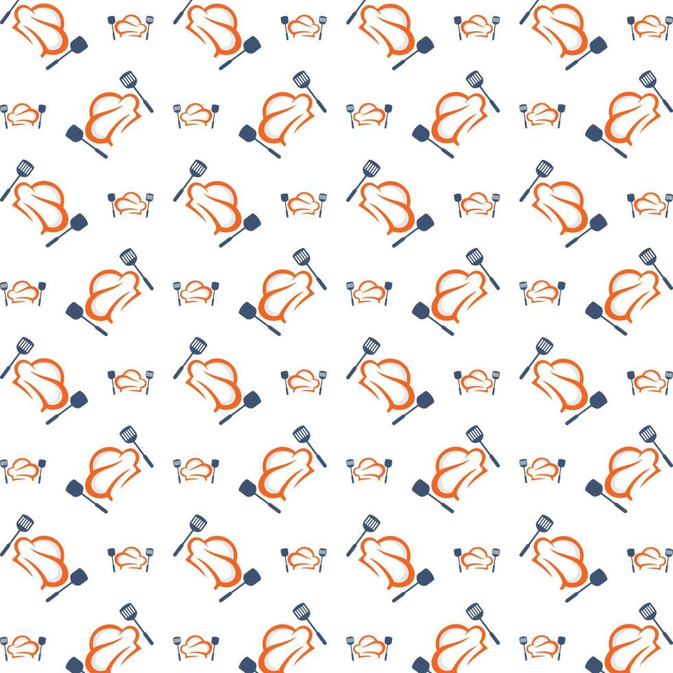 Chef high class trendy multicolor repeating pattern illustration design vector