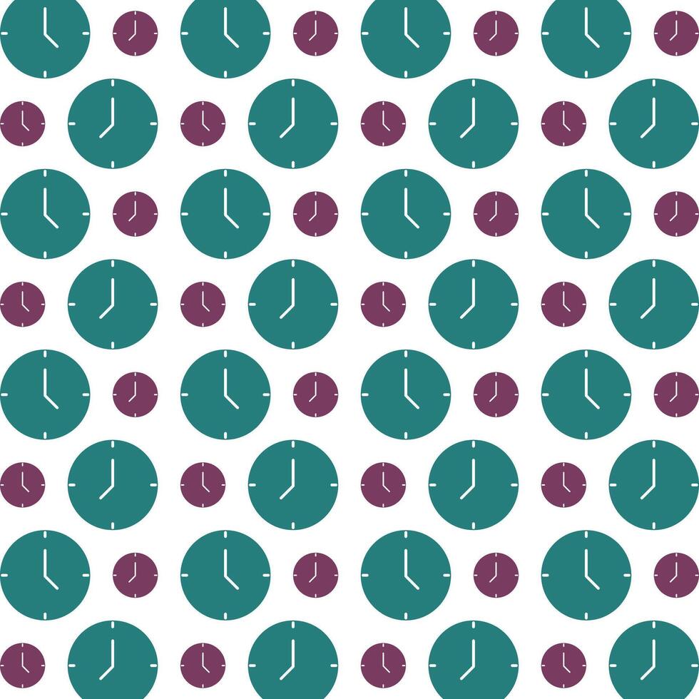 Clock miraculous trendy multicolor repeating pattern illustration design vector